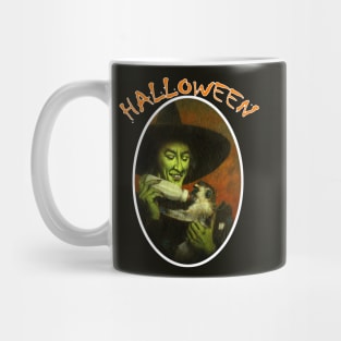 Halloween Witch And Monkey Mug